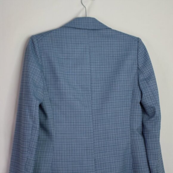 Veronica Beard Women's Blue Plaid Long and Lean Dickey Jacket Blazer Size 0 - Picture 11 of 15